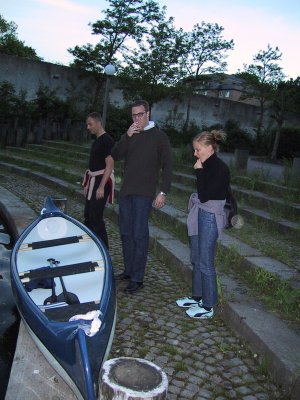 Putting the boat into the water